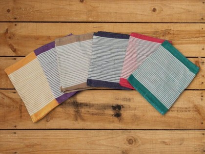 Πετσέτες Κουζίνας Σετ Ριγέ Βαμβακερές Γαρύφαλλο 12 Τεμαχίων | Γαρύφαλλο - Λευκά Είδη